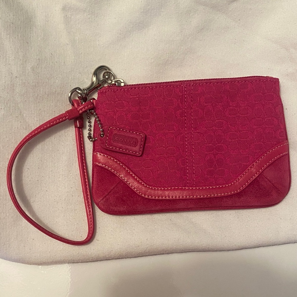 Coach Fuchsia Wristlet Clutch